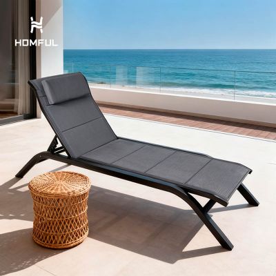 Verstellbare Rückenlehne Outdoor-Sonnenliege mit...