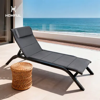 Verstellbare Rückenlehne Outdoor-Sonnenliege mit...