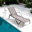 Outdoor-Sonnenliege mit geschwungenen Armlehnen - 11D25E