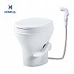 Straight Flush RV Toilet with Water Gun - 70A47E