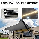 Electric Camper Awning for RV Trailer Caravan with Remote Control and PVC Mesh Cloth - 90D07I