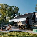 Electric Camper Awning for RV Trailer Caravan with Remote Control and PVC Mesh Cloth - 90D07I