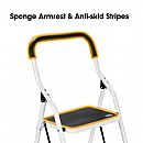 3-Step Foldable Aluminum RV Ladder with Wide Anti-Slip Pedals - 80F13D