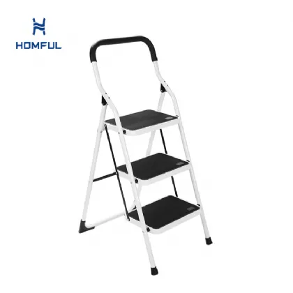 3-Step Foldable Aluminum RV Ladder with Wide Anti-Slip...