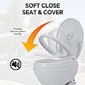 Straight Flush RV Toilet with Water Gun - 70A47E