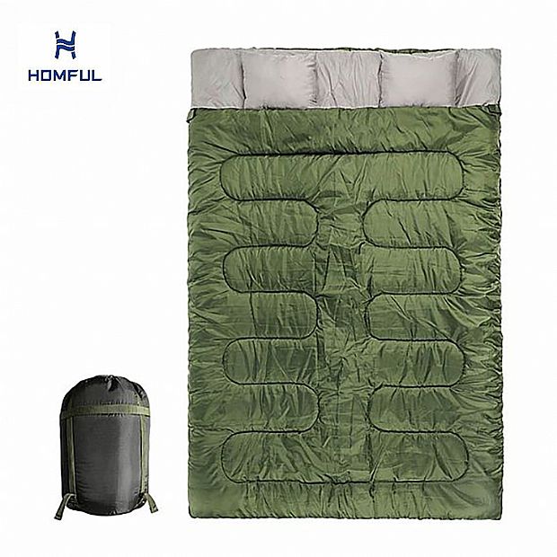 Saco de dormir doble para acampar al aire libre