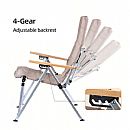 Silla de camping con respaldo alto ajustable y plegable - 60C17B