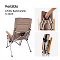 Silla de camping con respaldo alto ajustable y plegable - 60C17B