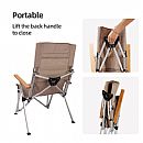 Silla de camping con respaldo alto ajustable y plegable - 60C17B
