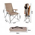 Silla de camping con respaldo alto ajustable y plegable - 60C17B