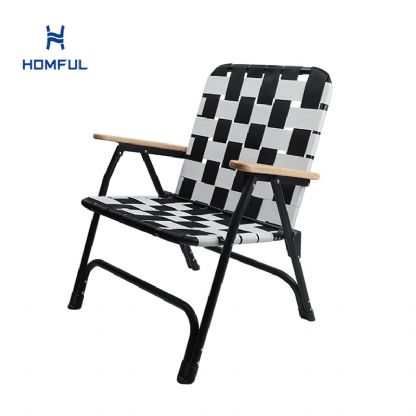 Silla plegable con correa de nailon y reposabrazos