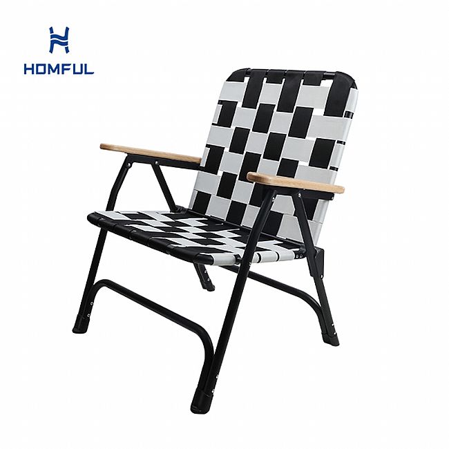 Silla plegable con correa de nailon y reposabrazos