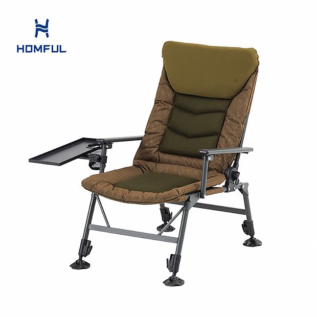 Silla de pesca plegable con soporte retráctil