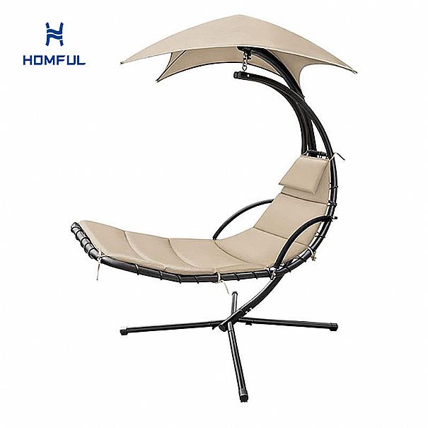 Columpio de chaise lounge curvo colgante para exteriores