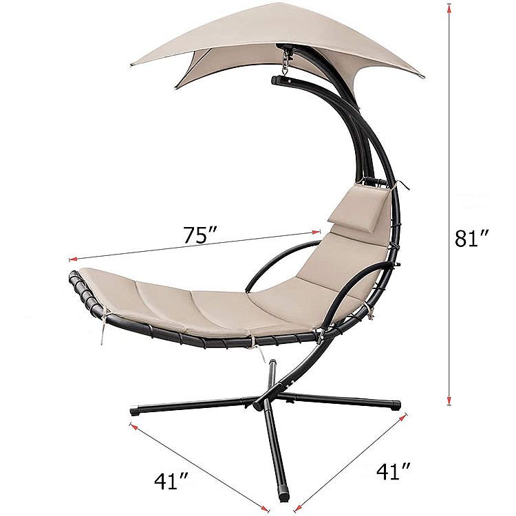 Outdoor Hanging Curved Chaise Lounge Swing - Hanging Chaise Lounge With Umbrella Outdoor Hanging Curved Chaise Lounge Swing - Hanging Chaise Lounge With Umbrella