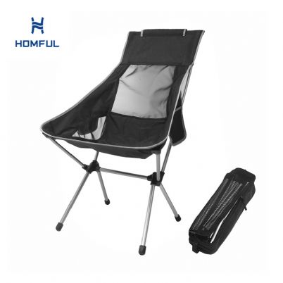 Silla plegable de aluminio con respaldo alto