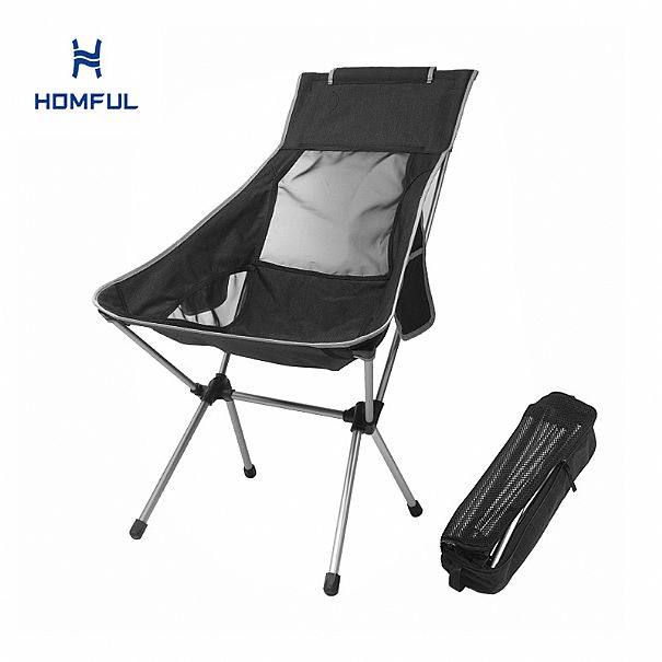 Silla plegable de aluminio con respaldo alto