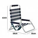 Silla de playa plegable portátil de perfil bajo con correa de transporte - 60C27B