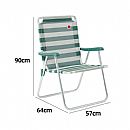 Silla de playa plegable portátil de aluminio con respaldo alto - 60C27D
