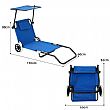 Silla de playa plegable con ruedas y sombrilla 2 en 1 - 60C27H