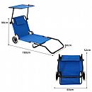 Silla de playa plegable con ruedas y sombrilla 2 en 1 - 60C27H
