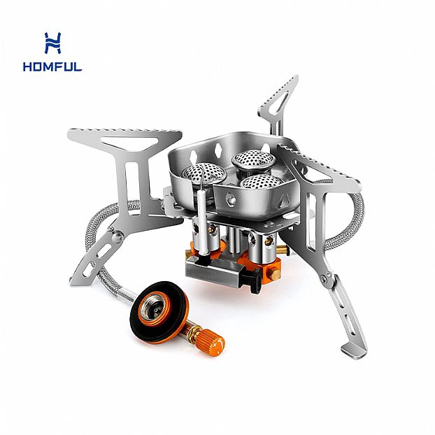 Portable Folding Three-hole Gas Stove for Outdoor Camping