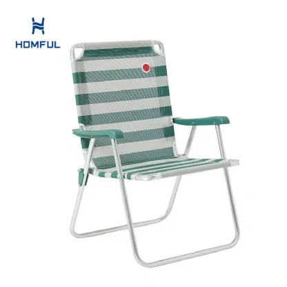 Tragbarer Aluminium-Strandstuhl mit hoher Rückenlehne und...