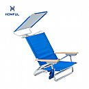5-fach verstellbarer, klappbarer Strandstuhl mit UV-Schutz und Sonnendach - 60C27G
