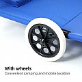 2-in-1-Rollbarer Klappstrandstuhl mit Rädern und Sonnenschutzdach - 60C27H