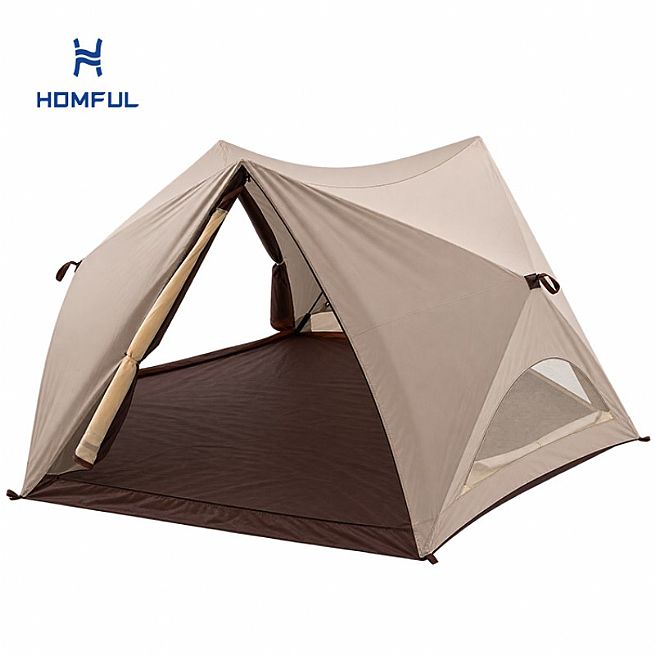 Schnell aufzubauendes Ring-Campingzelt für 4-6 Personen mit Sonnenschutz und PU2000-Boden