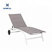 Aluminum Textilene Adjustable Lounge Chair with Wheels - 11D14E