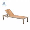 Aluminum Plastic-wood Adjustable Lounge Chair with wheels - 11D14G