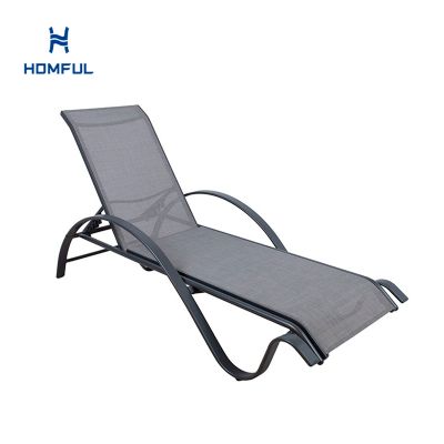 Aluminum Adjustable Lounge Chair with S-shape Armrest