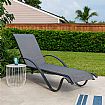 Aluminum Adjustable Lounge Chair with S-shape Armrest - 11D14I