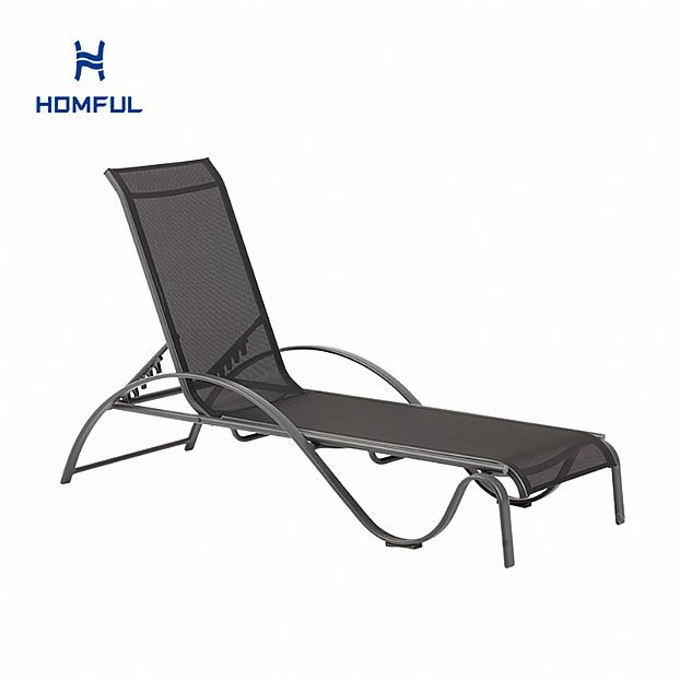 Iron Adjustable Lounge Chair with S-shape Armrest