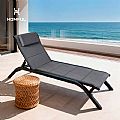 Adjustable Backrest Outdoor Sun Lounger with Aluminum Alloy Frame and Mesh Fabric - 11D25A