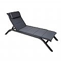 Adjustable Backrest Outdoor Sun Lounger with Aluminum Alloy Frame and Mesh Fabric - 11D25A