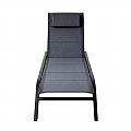Adjustable Backrest Outdoor Sun Lounger with Aluminum Alloy Frame and Mesh Fabric - 11D25A