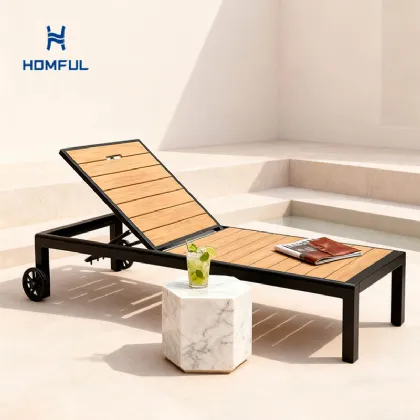 Aluminum Frame WPC Outdoor Sun Lounger
