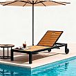 Aluminum Frame WPC Outdoor Sun Lounger - 11D25G
