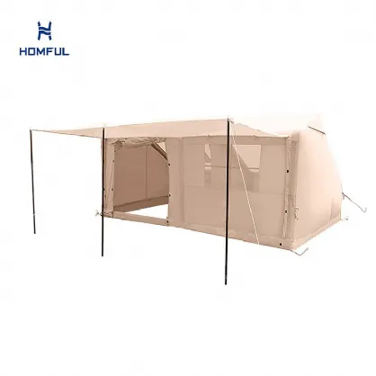 Extienda la carpa inflable de aire...