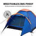 Tienda de campaña doble impermeable para montañismo y senderismo Tienda de campaña tipo túnel para acampada - 60I24G
