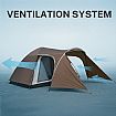Tienda de campaña túnel doble para exteriores para 4-5 personas - 60I23N