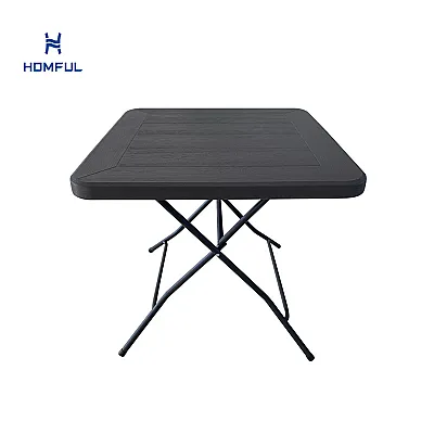 Quadratischer 80-Zoll-Tisch mit Holzmaserung imitiert