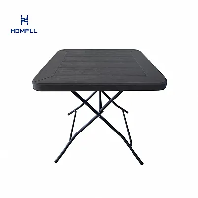 Quadratischer 80-Zoll-Tisch mit Holzmaserung imitiert