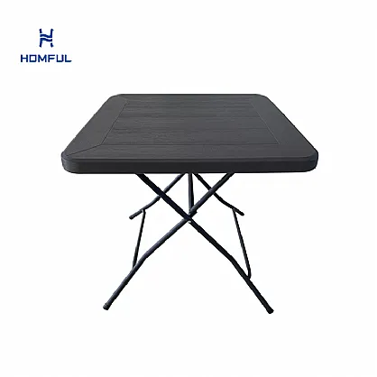 Quadratischer 80-Zoll-Tisch mit Holzmaserung imitiert