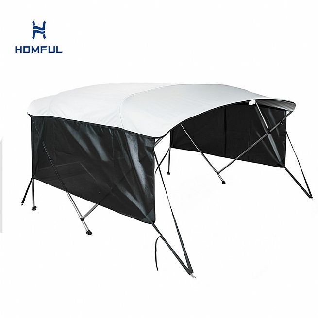 Toldo bimini desmontable de malla de PVC de 3 lados para embarcaciones