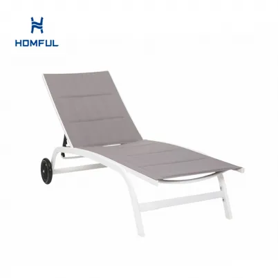 Sillón ajustable de aluminio y textilene con ruedas