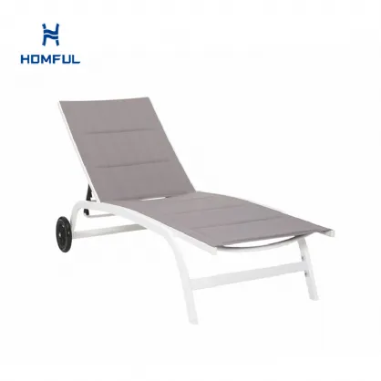Sillón ajustable de aluminio y textilene con ruedas