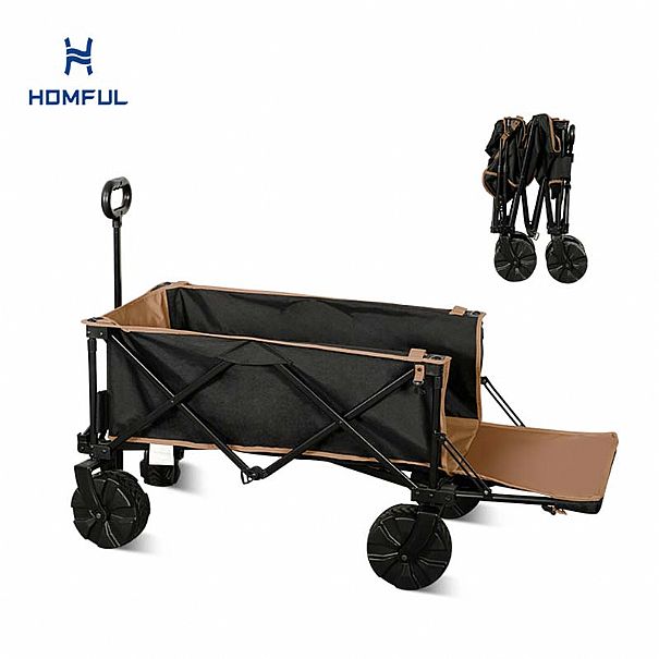 Carro de camping plegable con ruedas de neumático (PVC) de 7,5x3 pulgadas